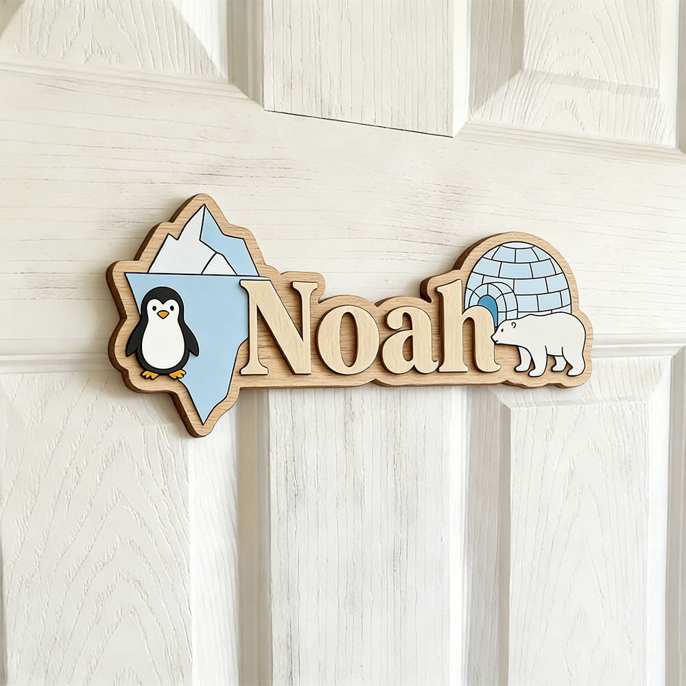 Nursery - Targa Personalizzata in Legno con Nome,