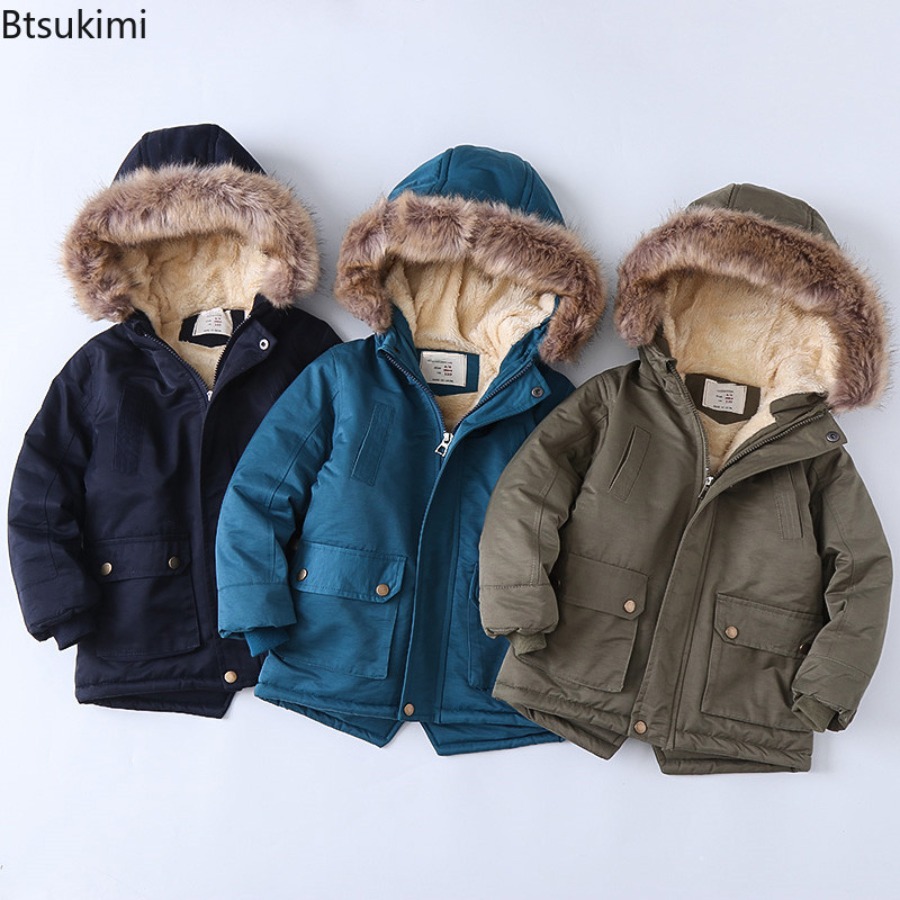 Toddler Boy Winter Fleece Jacket - Cappotti foderati in pile per bambini